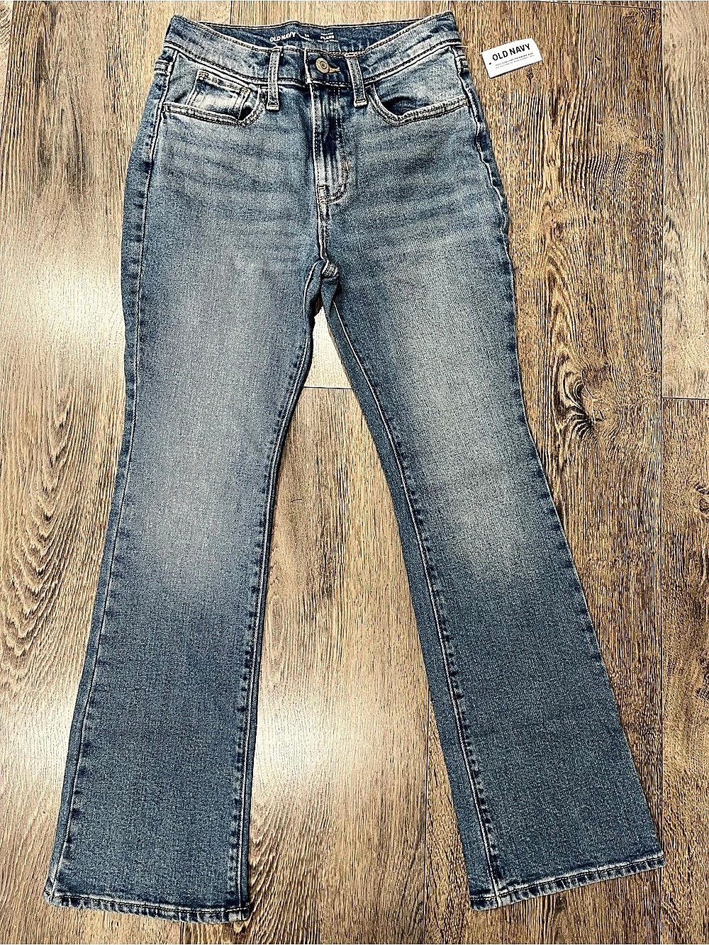 Old Navy High-Rise Flare Built-In Tough Jeans Blue Waist 14 Girls
